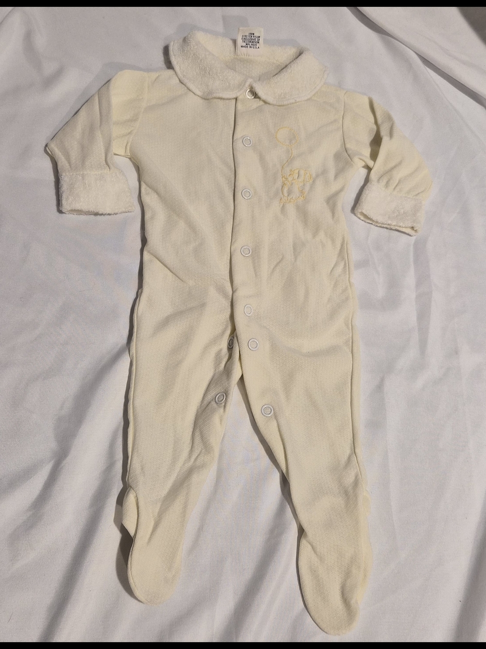 ✨ Vtg Totknits by Trimfit Baby Sleeper • Yellow Bird • Med 12-20 lbs • USA ✨‎